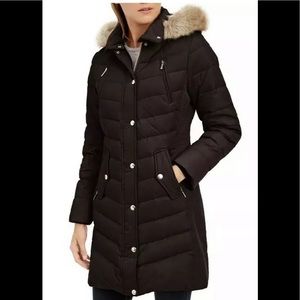 Michael Kors Down coat puffer jacket chocolate brown hooded XXS